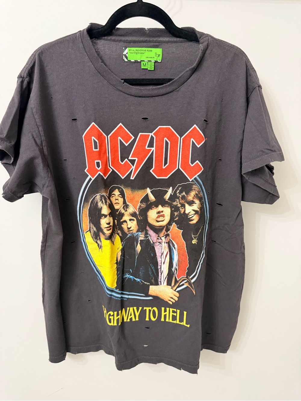 AC/DC Artisan Distressed Oversized Graphic Tee